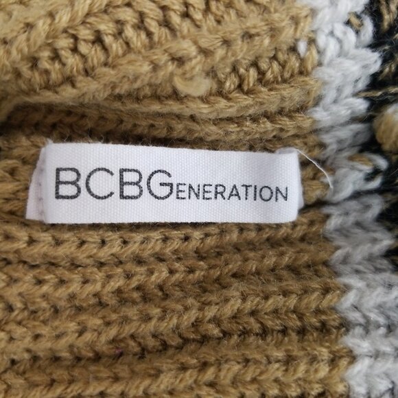BCBGeneration Turtleneck Stripe Boxy Sweater Poncho OS - Picture 7 of 8